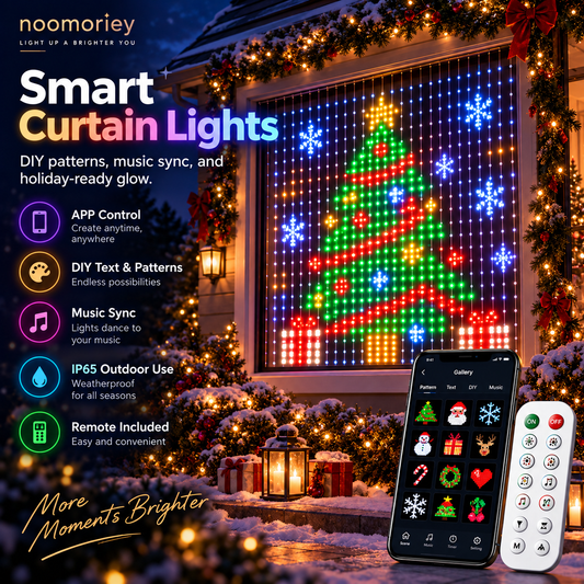 App-Controlled RGB Holiday String Lights-Christmas Smart Curtain Lights