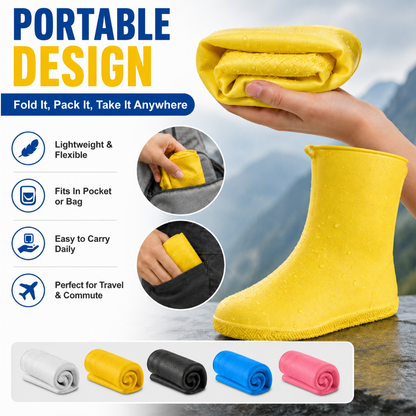 Stop Wet Shoes! Heavy-Duty Waterproof Shoe Covers Anti-Slip & Foldable