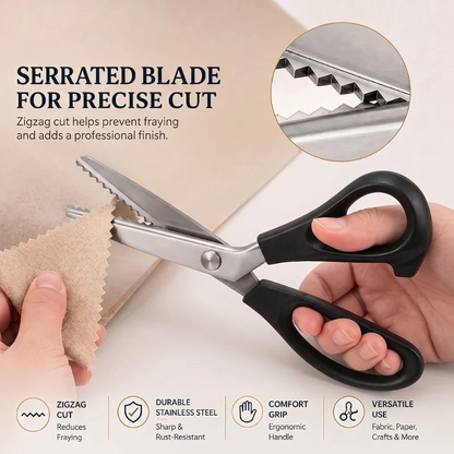 Stainless Steel Pinking Shears 9.1' Zig Zag Fabric Scissors for Sewing, Quilting, Dressmaking & DIY Crafts
