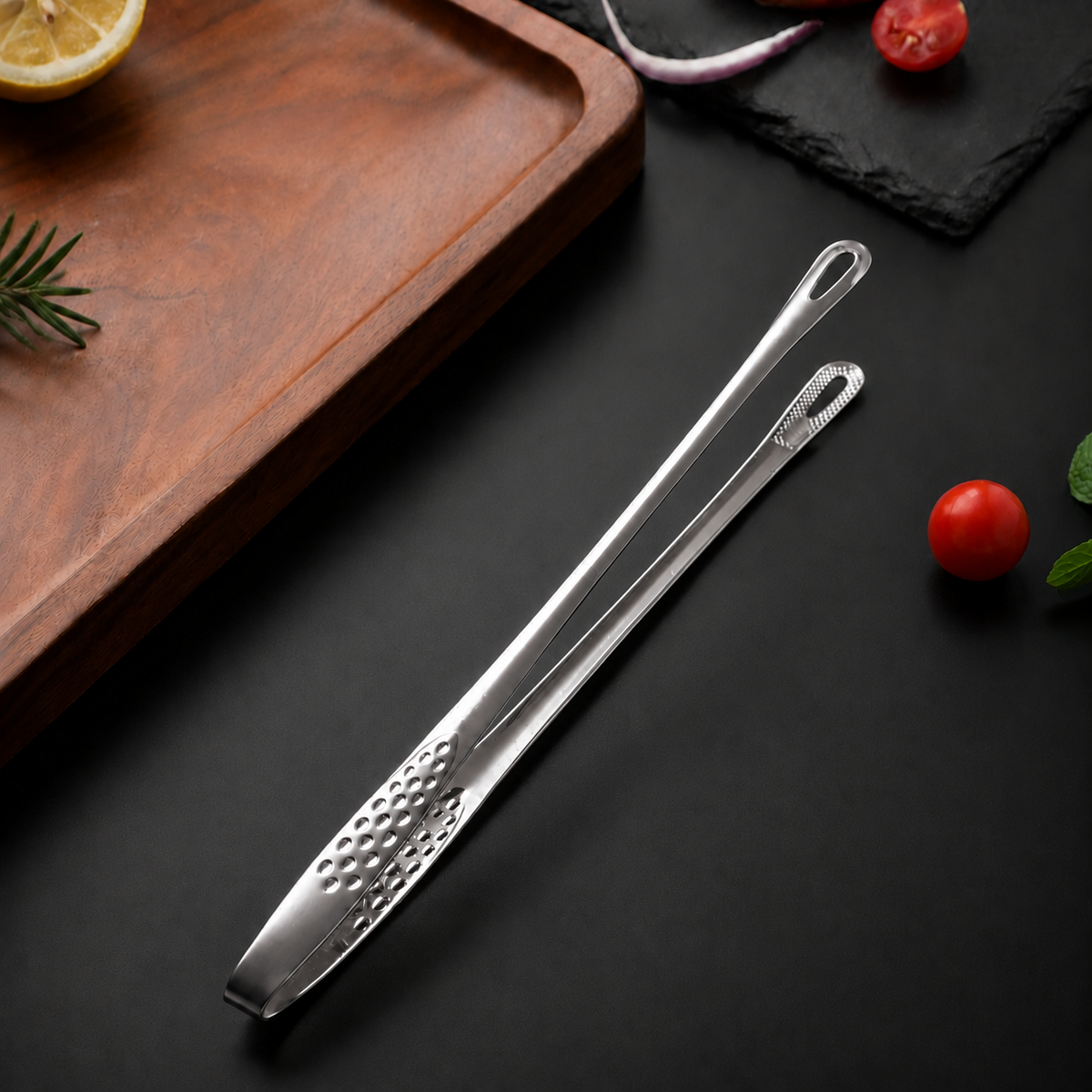 Stainless Steel BBQ Tongs Heavy-Duty Grill Tool for Easy Flipping & Serving