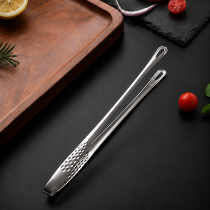 Stainless Steel BBQ Tongs Heavy-Duty Grill Tool for Easy Flipping & Serving