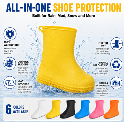 Stop Wet Shoes! Heavy-Duty Waterproof Shoe Covers Anti-Slip & Foldable