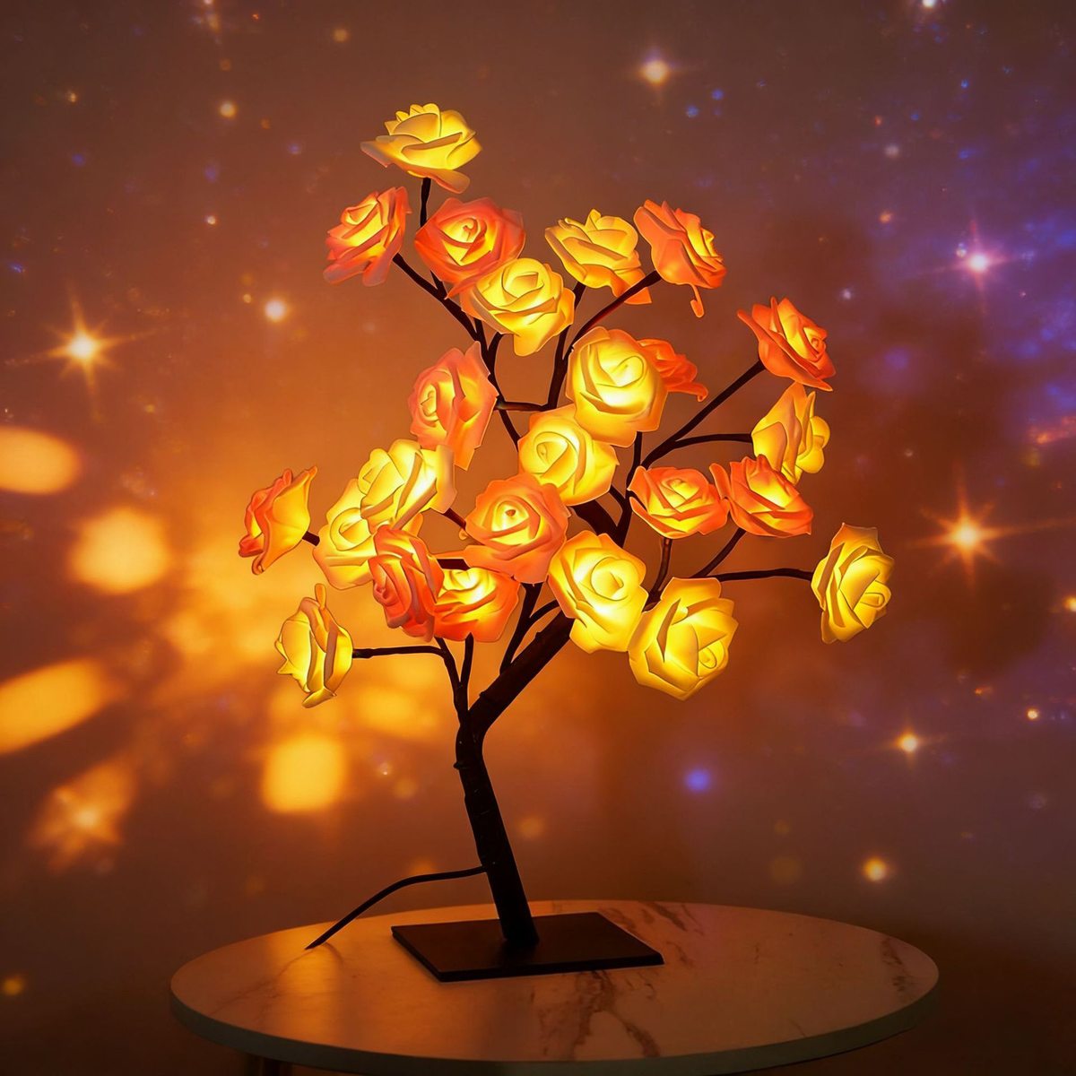 Rose-shaped night light