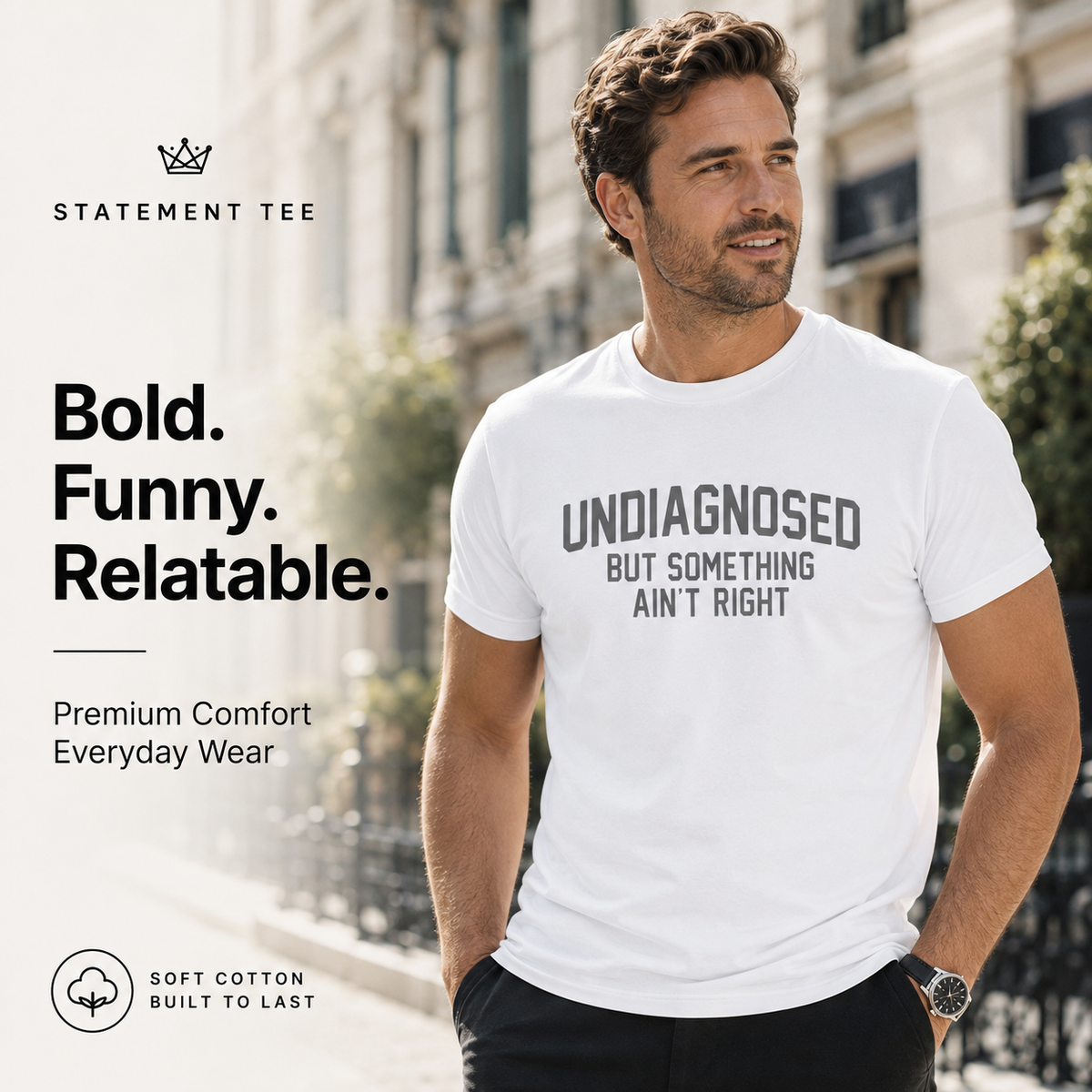 Unisex Graphic T-Shirt Premium Cotton Blend, Relaxed Fit, Soft & Comfortable, Sizes S 4XL