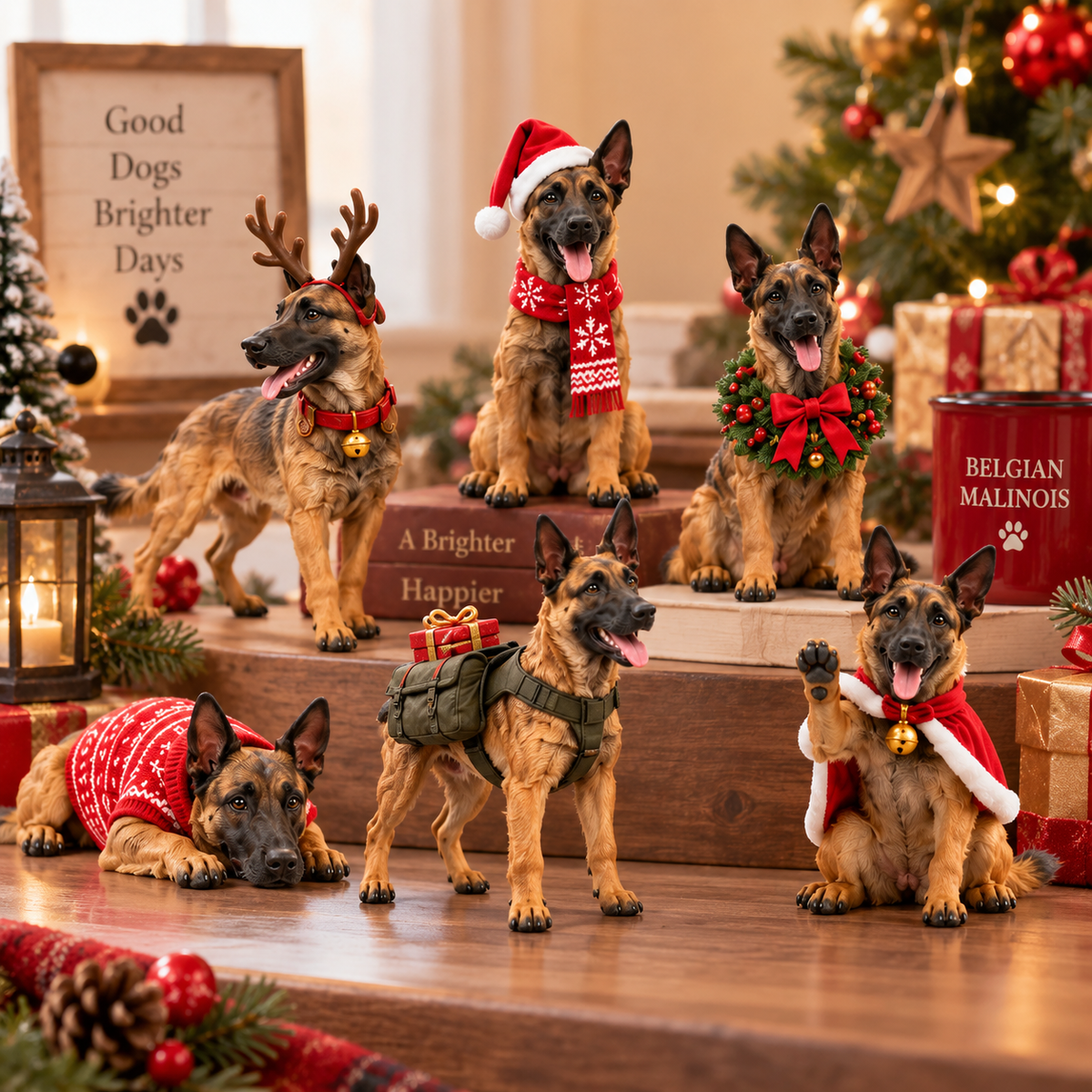 24 Days of Belgian Malinois Joy 24 Unique Collectible Figurines