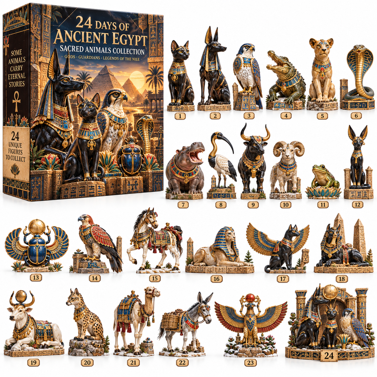 24 Days of Ancient Egypt Sacred Animals & Guardians Collection