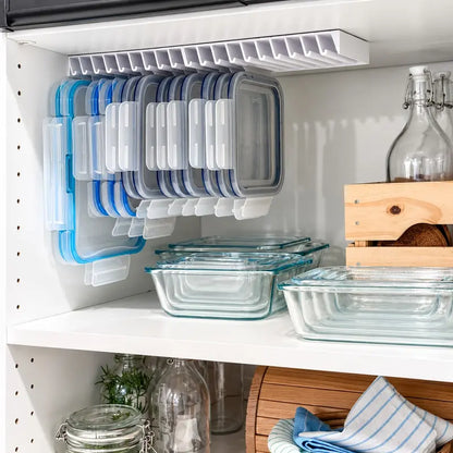 LidLoft 10-Slot Lid Organizer Home Storage Holder for Kitchen Cabinet, Drawer, Shelf, Wall Mount Use