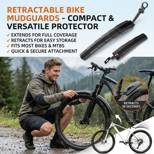 ROCKBROS Retractable Bike Mudguards - Adjustable Fender Set for MTB & Road Bikes