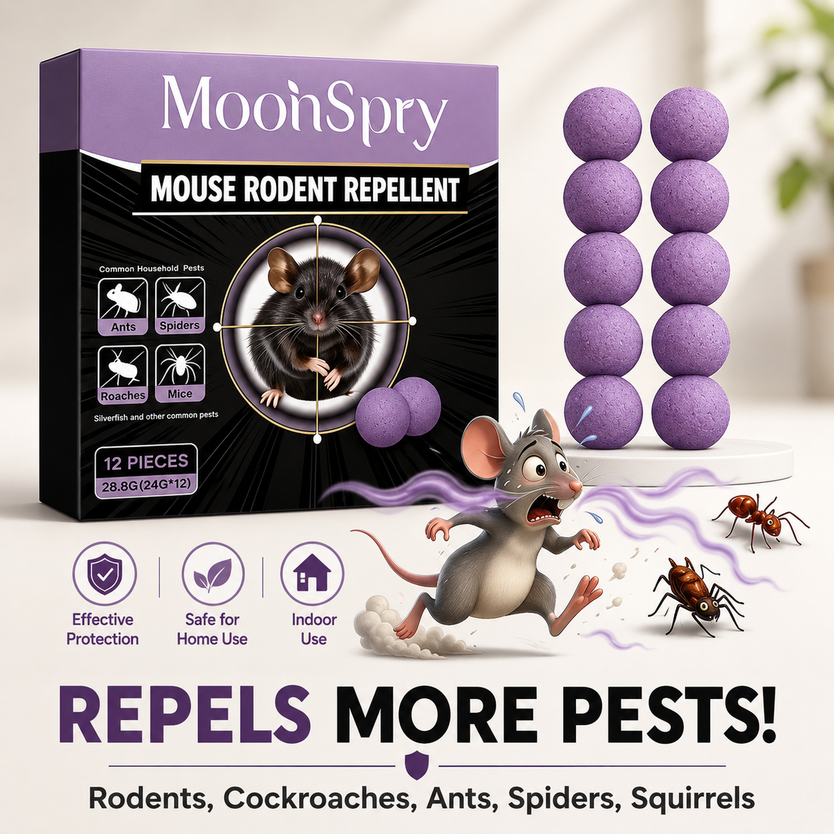 Limited Edition Natural Peppermint Rodent Repellent Tablets 12 Pack