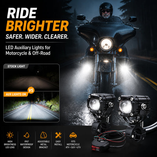 2026 Over 40,! Universal Motorcycle LED Spotlights Dual Beam & All-Weather Waterproof