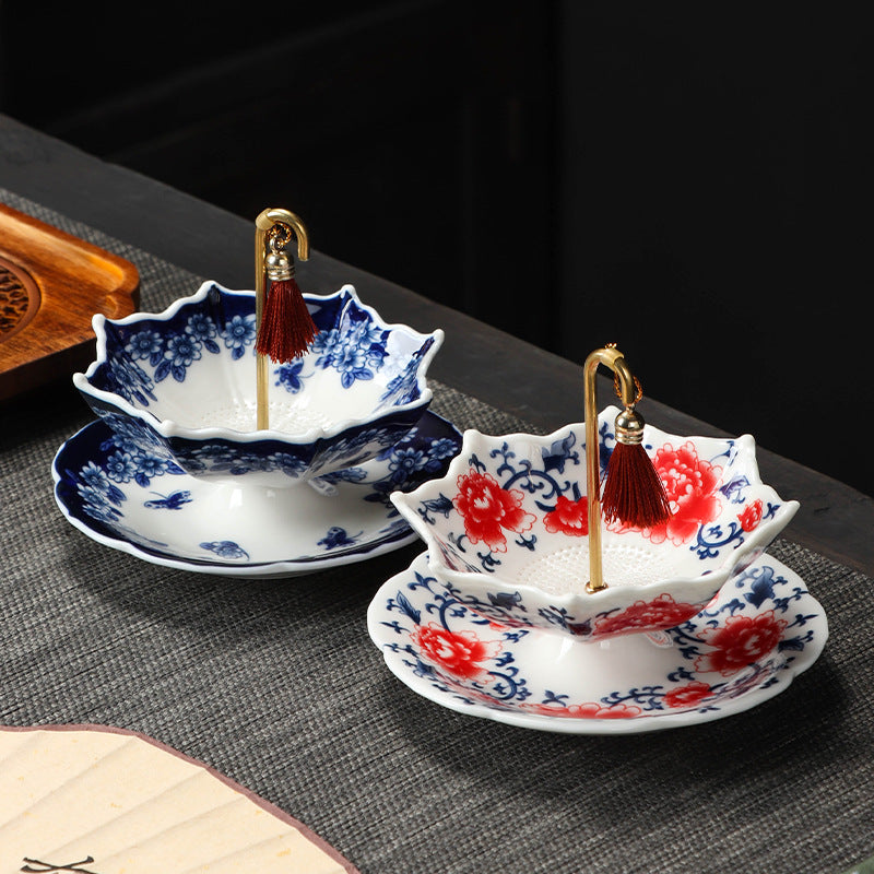 5 Thousand Years Blue and White Porcelain Umbrella Tea Infuser Set