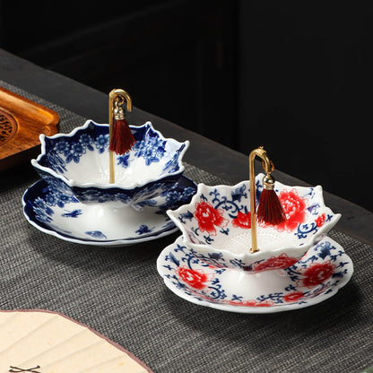 5 Thousand Years Blue and White Porcelain Umbrella Tea Infuser Set