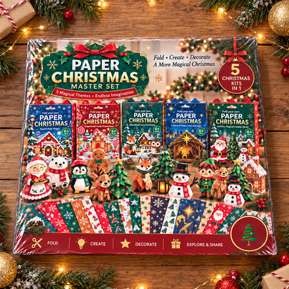 DIY Christmas Paper Craft Kit Fold, Create & Build Your Own Festive Village