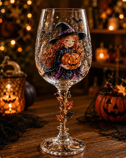 Halloween 3D Wine Glass Collection Gift Box Set 6 Spooky Collectible Designs