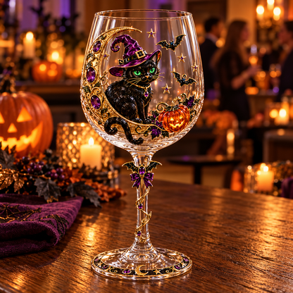 Halloween Decorative Wine Glass Collection | 5 Spooky Designs