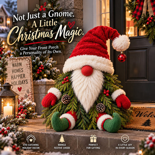 Who Says Gnomes Can't Be Christmas Trees? Adorable Christmas Gnome Porch Decoration