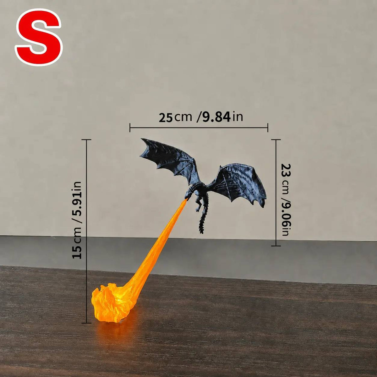 3D Fire Breathing Dragon LED Light | Glowing Fantasy Bookshelf Decor