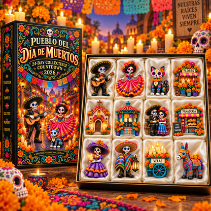 Pueblo del D a de Muertos 2026 24-Day Day of the Dead Collectible Countdown Calendar with 24 Unique Miniatures