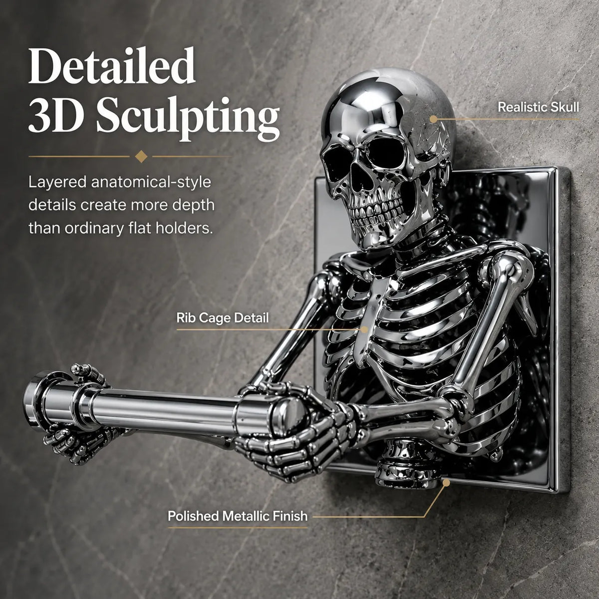 3D Skeleton Toilet Paper Holder