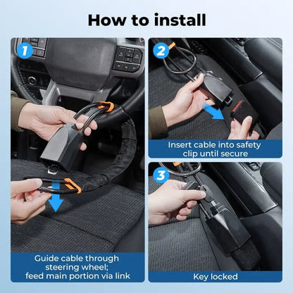 Steering Wheel Lock Seat Belt