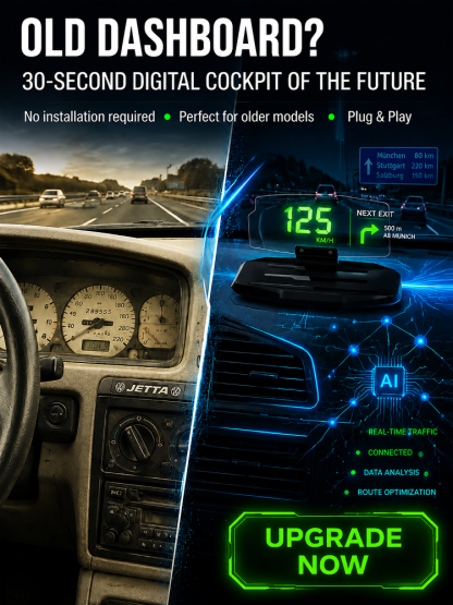 Smart In-Car HUD Co-Pilot: Clear Directions, Works on Sedans, SUVs, Pickups, RVs, and More