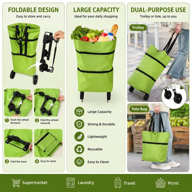 Foldable Trolley Bag with Wheels