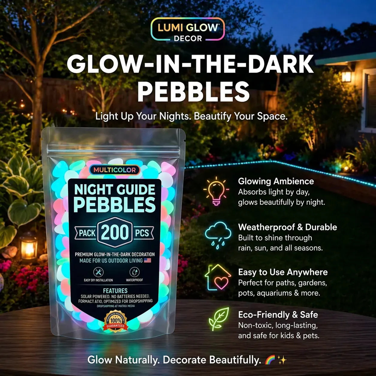 Glow-In-The-Dark Garden Stones