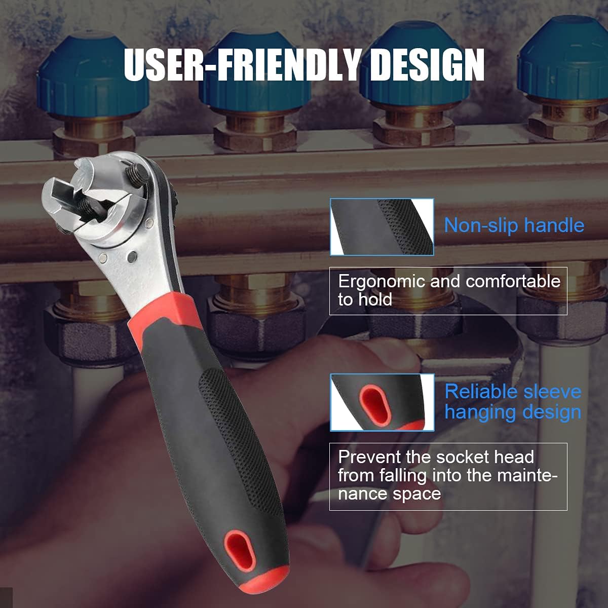 Adjustable Ratchet Wrench 6-22mm Heavy Duty CR-V Steel Repair Spanner