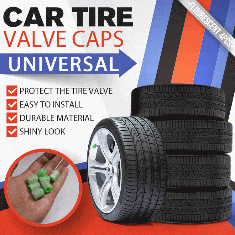 Glow-in-the-Dark Car Tire Valve Cap Set - Durable, Easy-to-Install, No-Tool-Required Accessories for Safe Night Driving