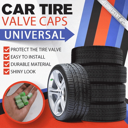 Glow-in-the-Dark Car Tire Valve Cap Set - Durable, Easy-to-Install, No-Tool-Required Accessories for Safe Night Driving