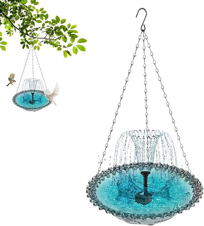 Spring --Solar Powered Hanging Bird Bath Fountain
