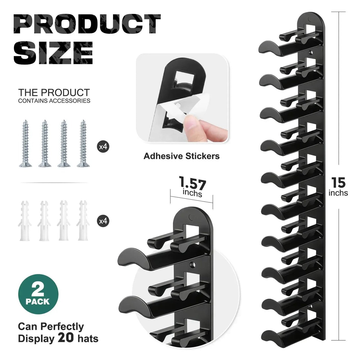 Wall-Mounted Hat Hook Set