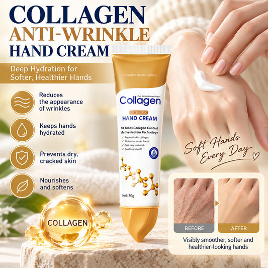 Collagen Anti-Wrinkle Hand Cream Daily Hydrating Repair for Dry, Cracked Hands & Heels