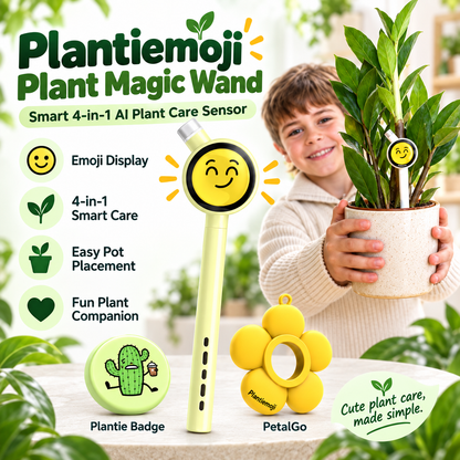 Smart Plant Care Sensor 4-in-1 Emoji Plant Monitor
