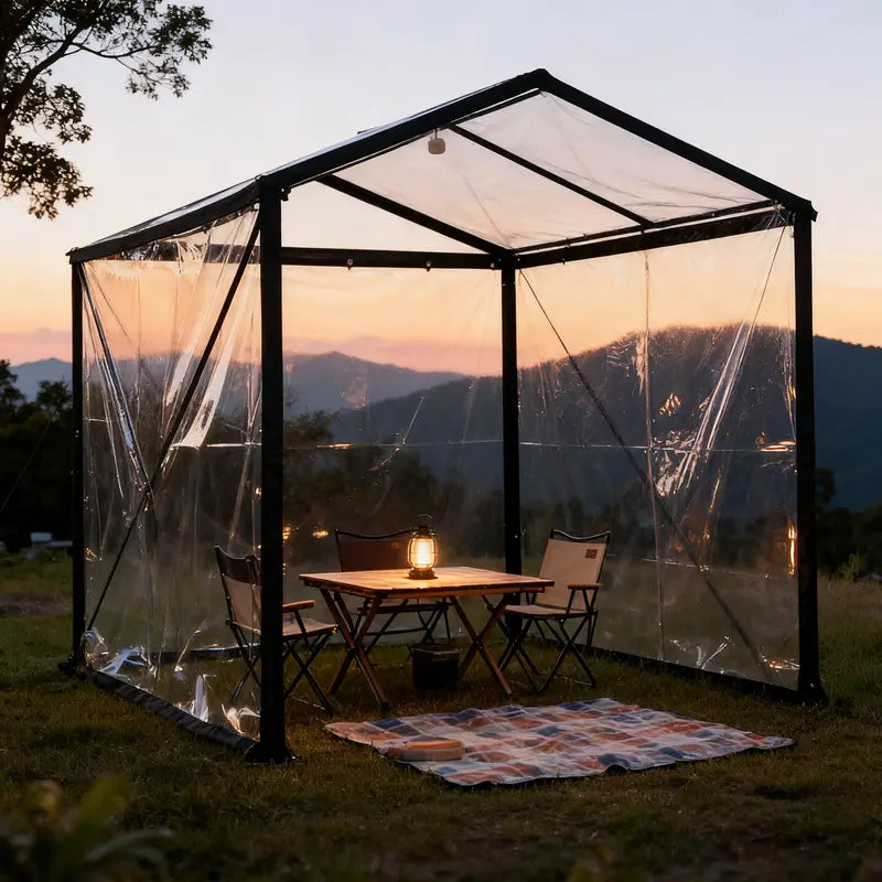 Clear Waterproof PE Tarp, Transparent Outdoor Cover with Metal Grommets