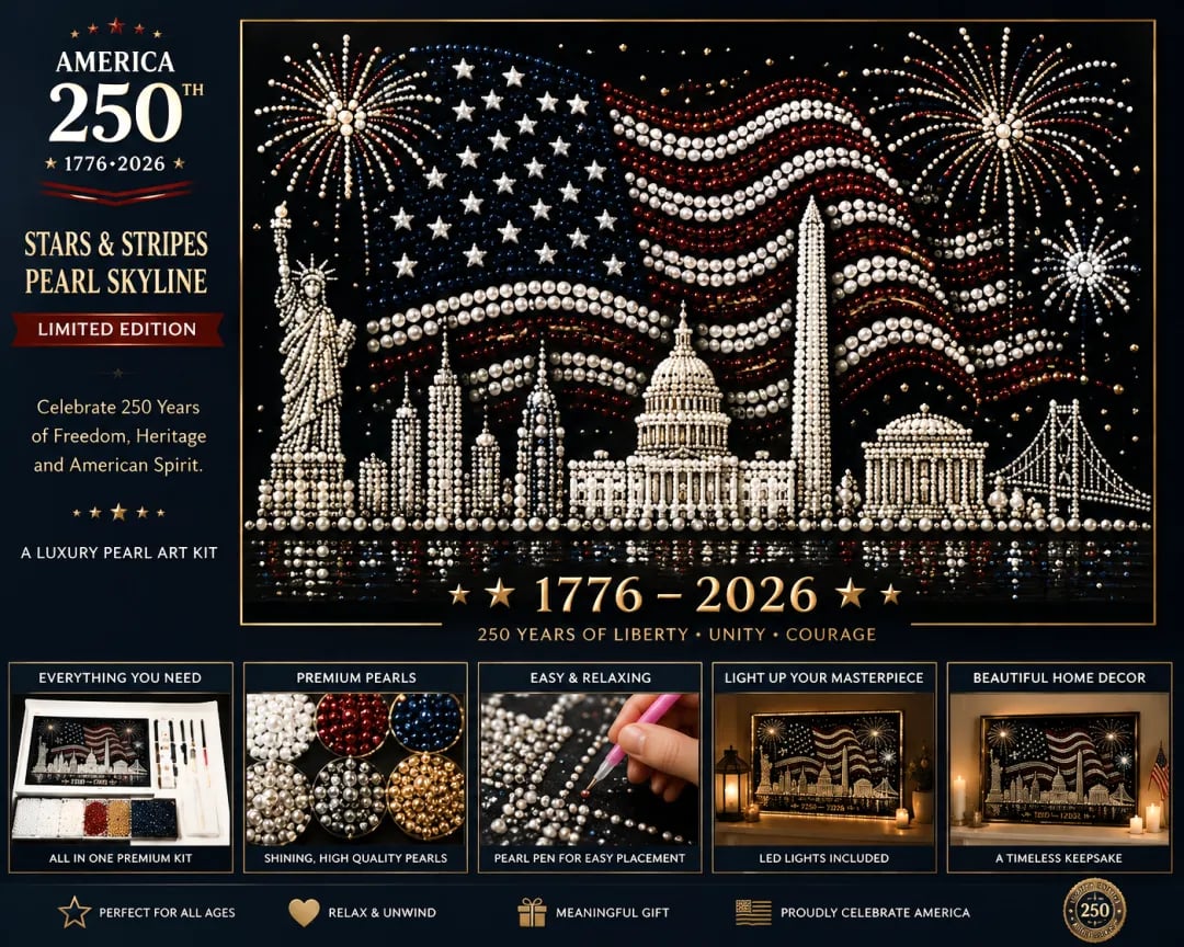America 250th Anniversary Pearl Art Kit Stars & Stripes Skyline Limited Edition