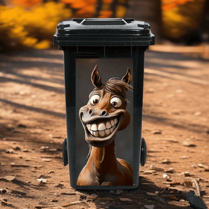 Creative Colourful Cartoon Trash Can Sticker, DIY Funny Bin Decal for Home Bathroom Kitchen&Brighten Your Community