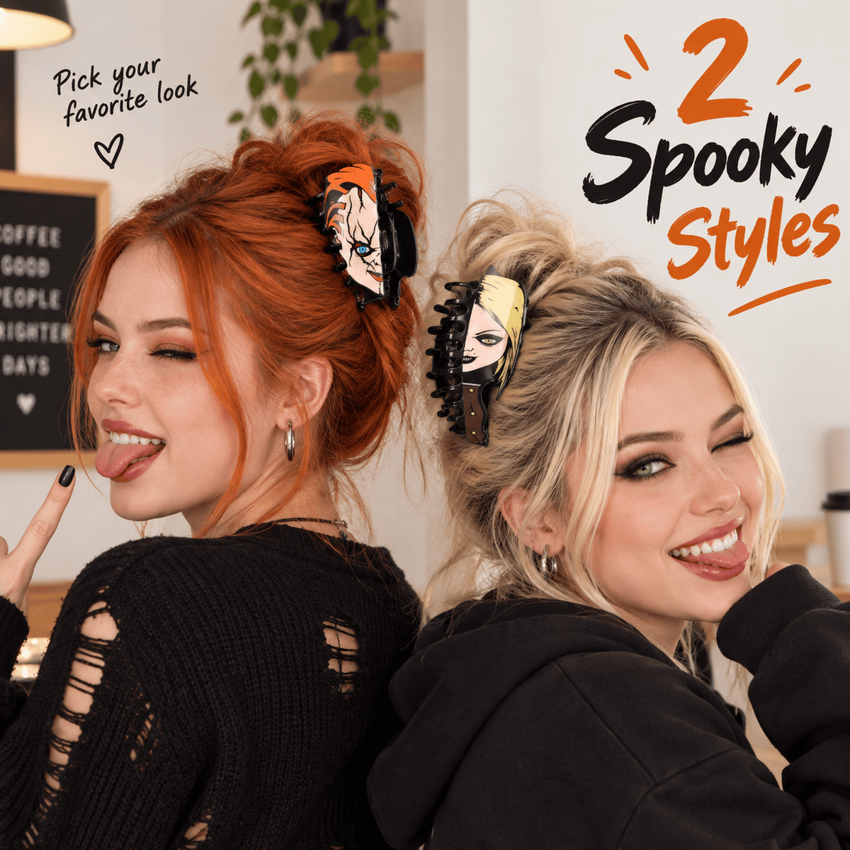 Fun Horror Character Double-Sided Plastic Claw Hair Clips