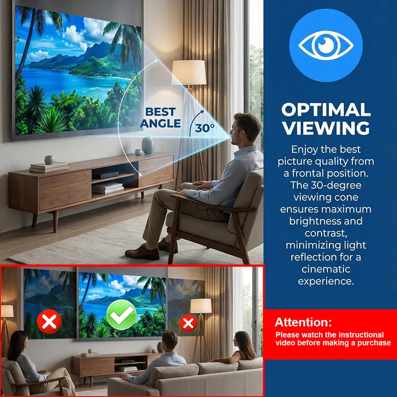 100inch 4K UHD Anti-Light Foldable Portable Projector Scree