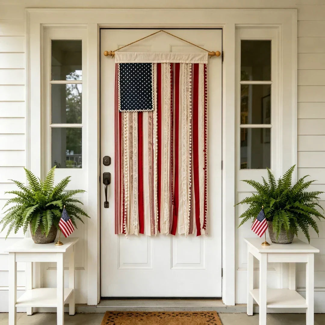 Lighted American Flag Banner