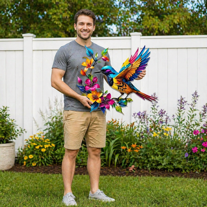 2026 - Hummingbird Bloom Metal Wall Art