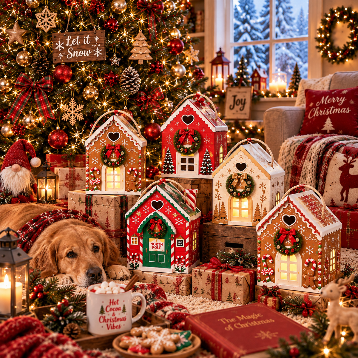 Christmas Magic House Gift Box Creative 3D Handheld Holiday Gift Packaging