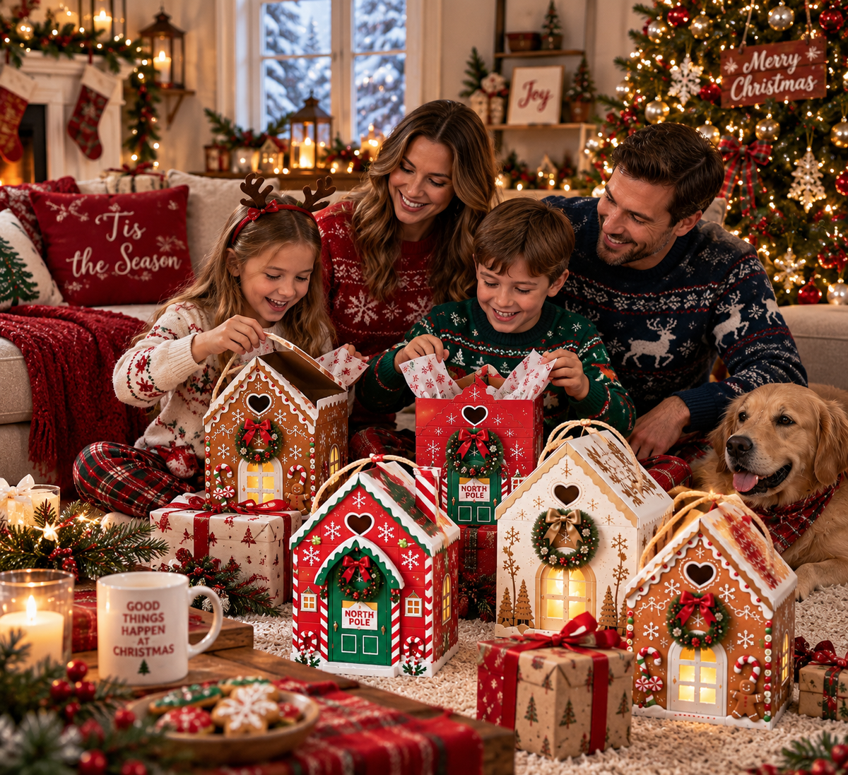 Christmas Magic House Gift Box Creative 3D Handheld Holiday Gift Packaging