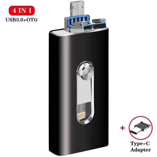 4-in-1 USB3.0 OTG Flash Drive with Type-C Adapter
