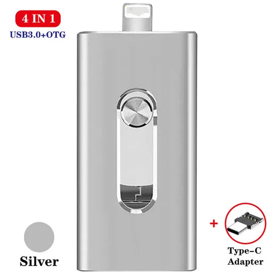 4-in-1 USB3.0 OTG Flash Drive with Type-C Adapter
