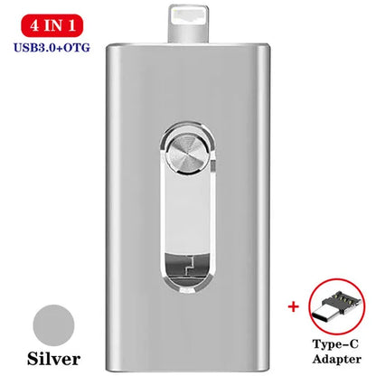 4-in-1 USB3.0 OTG Flash Drive with Type-C Adapter