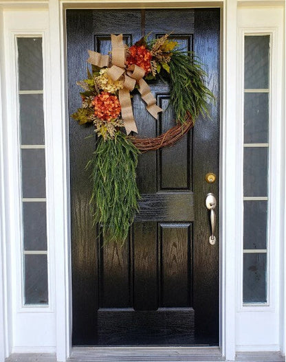 Handcrafted Rustic Hydrangea Wreath Cozy & Inviting Decor