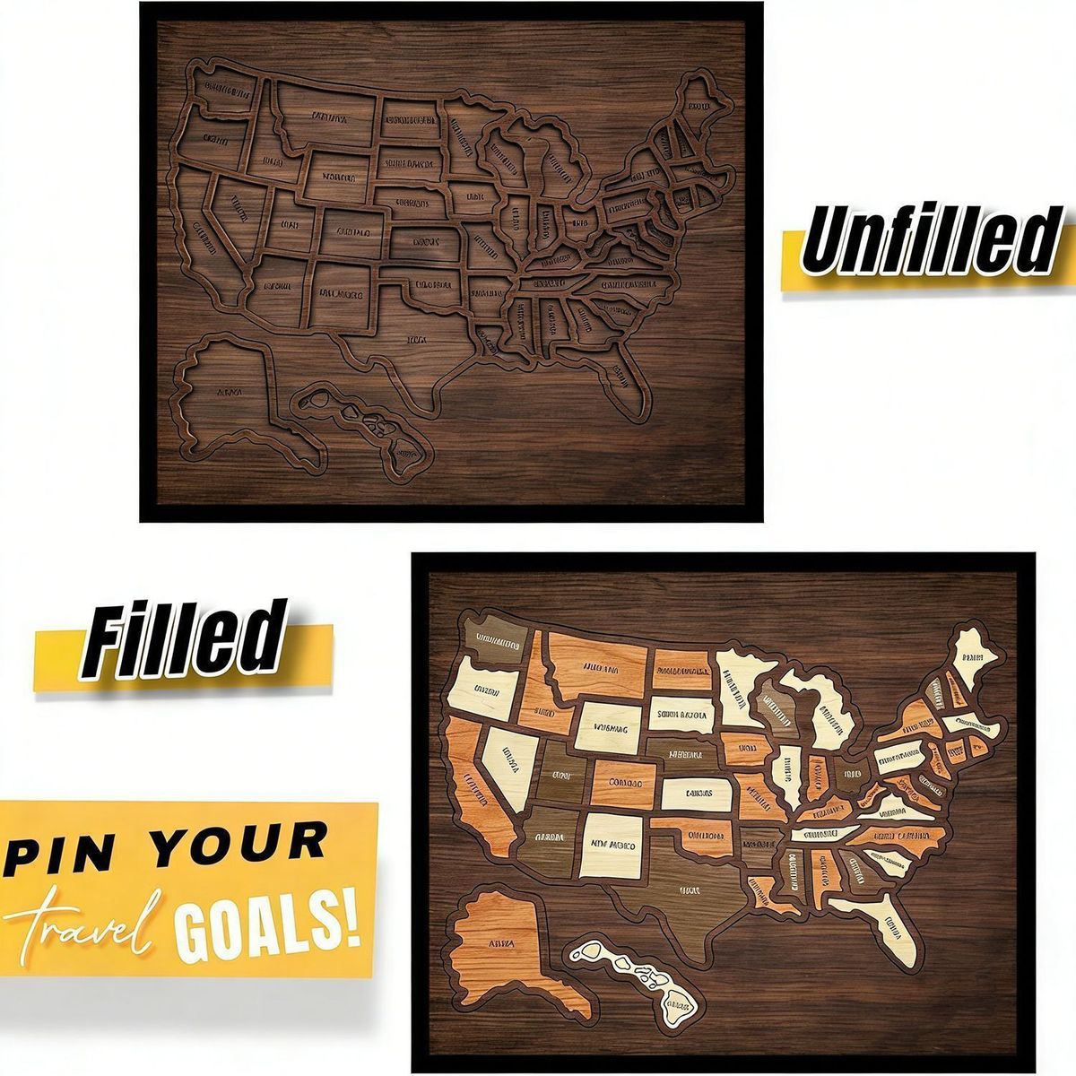 Wooden USA Map Puzzle