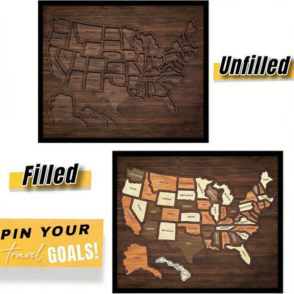 Wooden USA Map Puzzle