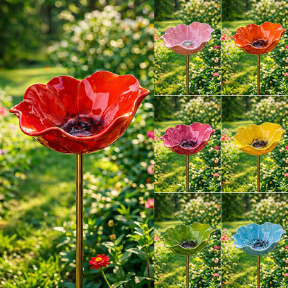 Metal Flower Bird Waterer
